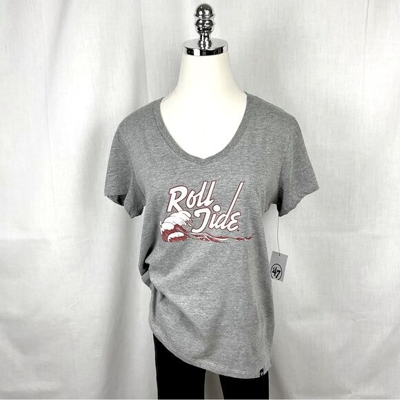 Alabama Roll Tide T-Shirt Grey Short Sleeve Graphic Tee ‘47 Brand Sz Med New - Picture 1 of 5